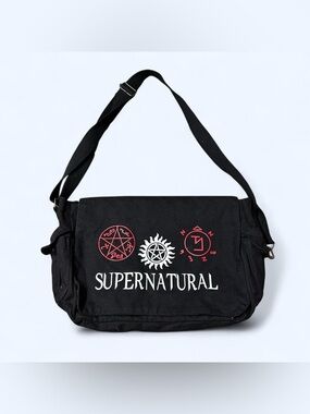 Grunge Supernatural Black Messenger Bag!